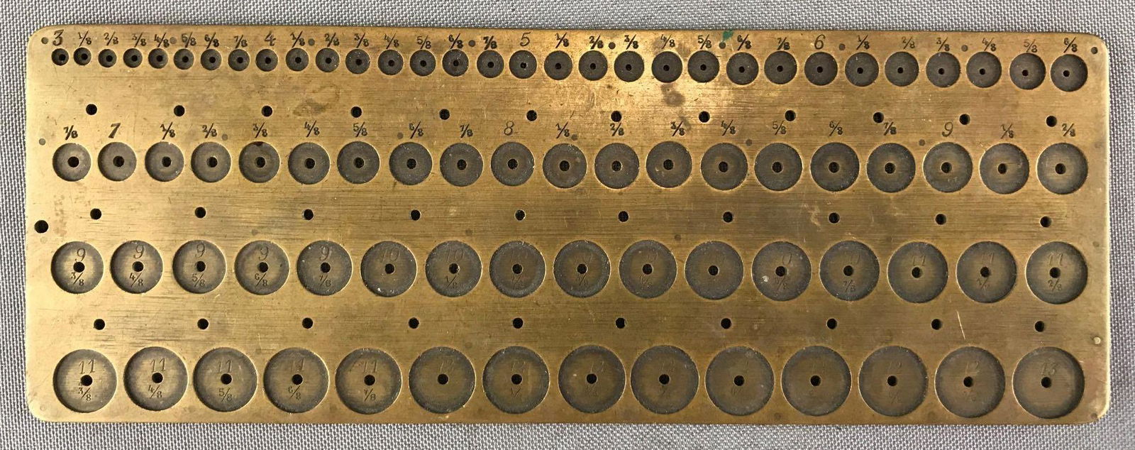 Vintage Brass Drill Bit Sizing Gauge (1 of 3)