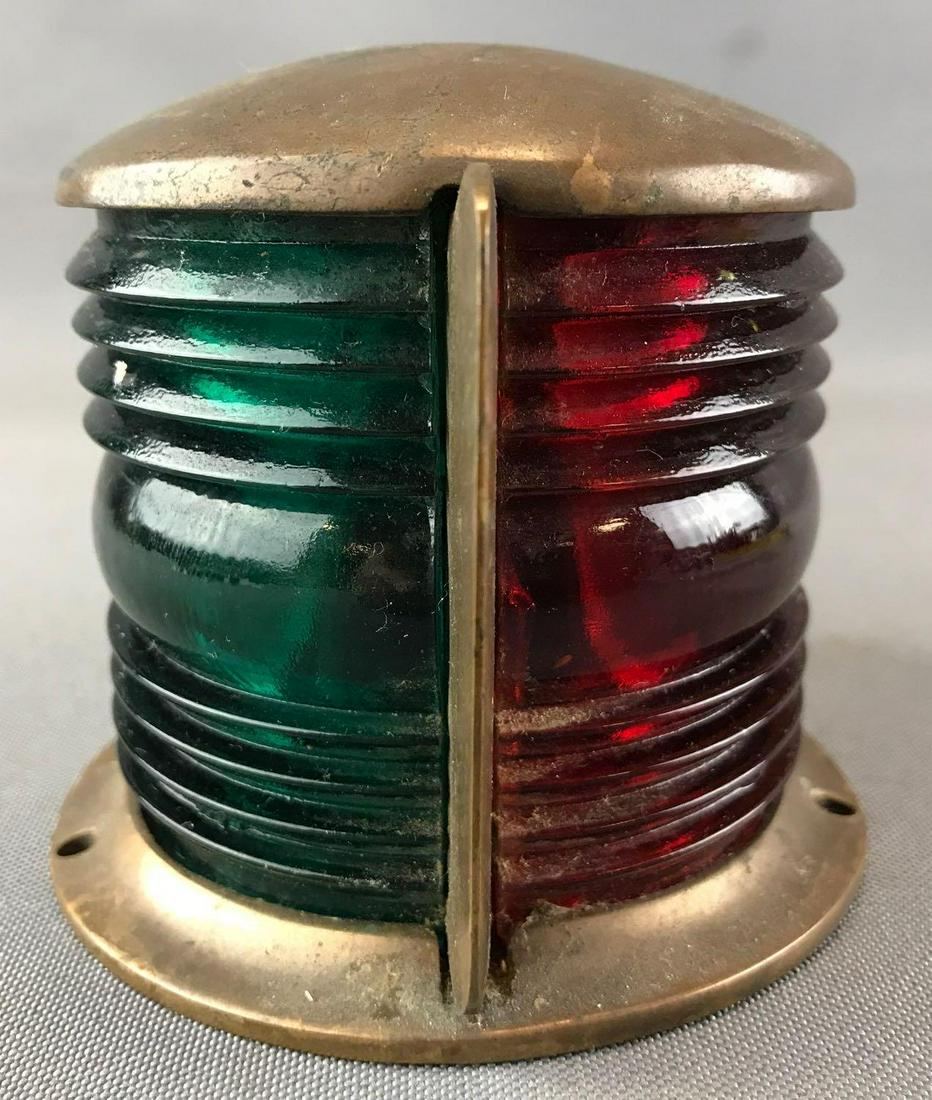 Vintage Brass Red/Green Marine Navigation Light (1 of 5)