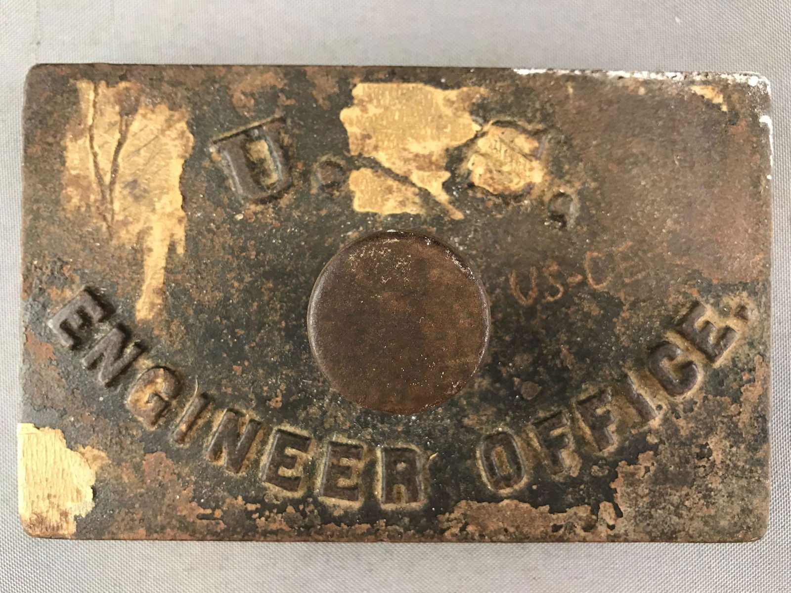 "U.S. Engineer Office" Cast Iron Weight (1 of 3)