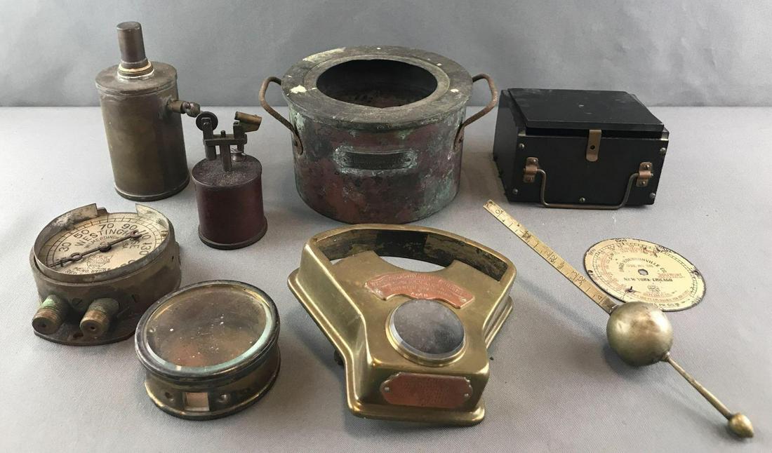 Group of 9 : Assorted Vintage/Antique Items - Brass, (1 of 20)