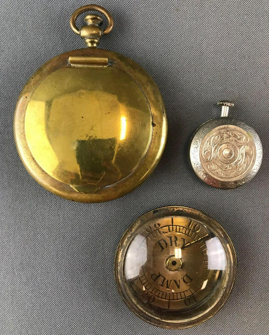 Group of 3 Pieces : Compass, Moisture Gauge and Case: Largest is 3.25 inches