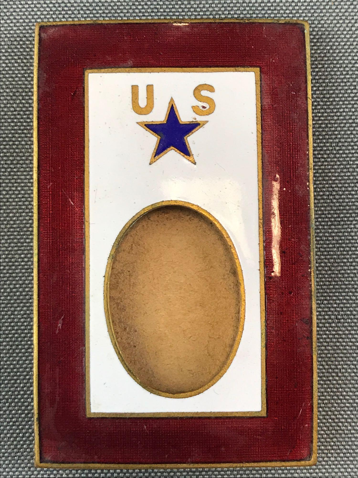 Vintage WWI Enamel and Brass Photo Frame (1 of 2)