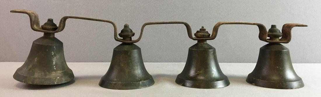 Antique Carriage Brass Sleigh Bells with Bracket (1 of 4)