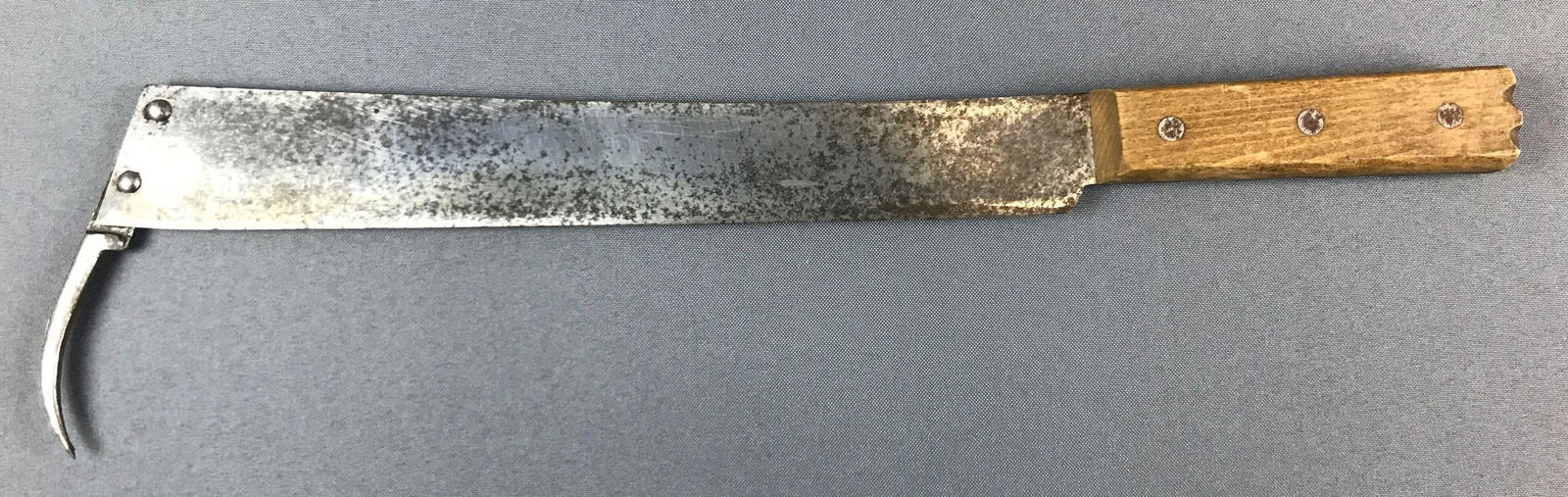 Antique Wooden Handled Knife with Piercing Hook (1 of 4)