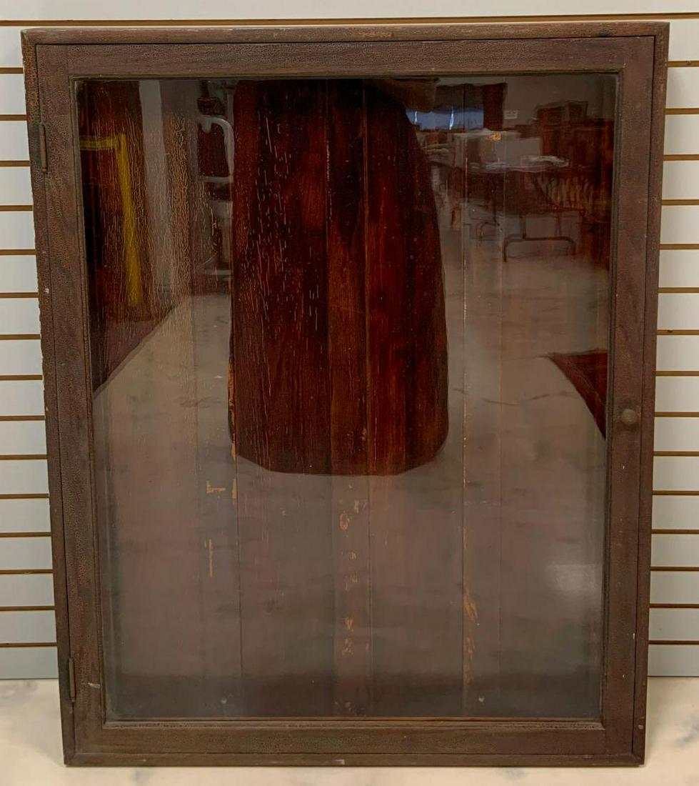 Antique Oak Wall Mount Display