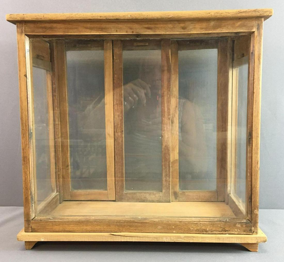 Antique Wood and Glass Tabletop Footed Showcase (1 of 6)