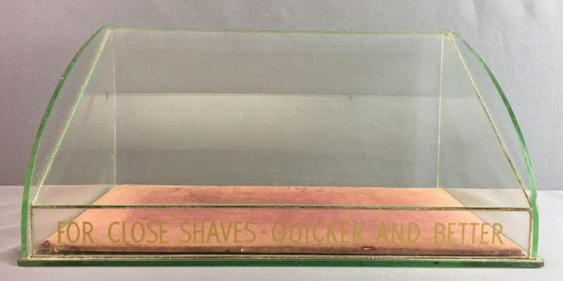 Antique Glass Tabletop Showcase - "For Close Shaves : (1 of 3)
