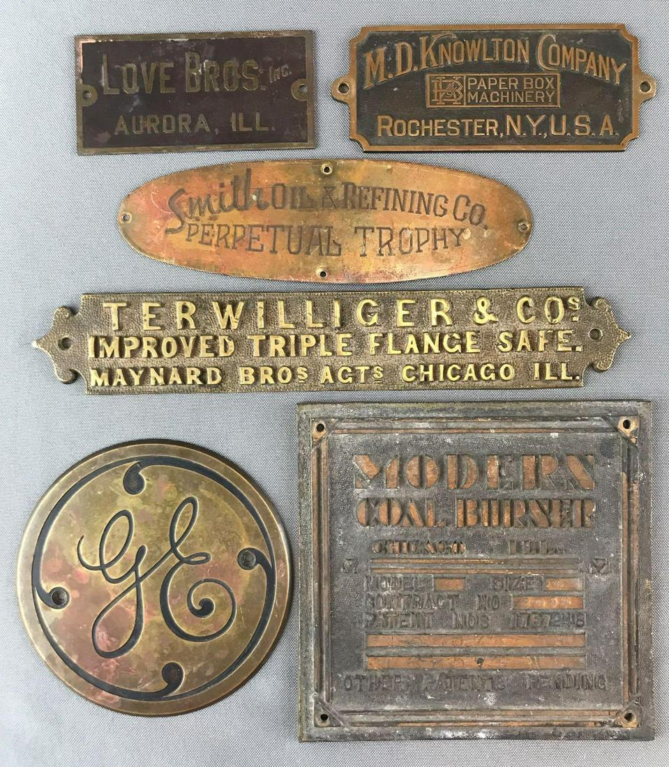 Group of 6 : Vintage Brass Advertising Plaques + more (1 of 4)