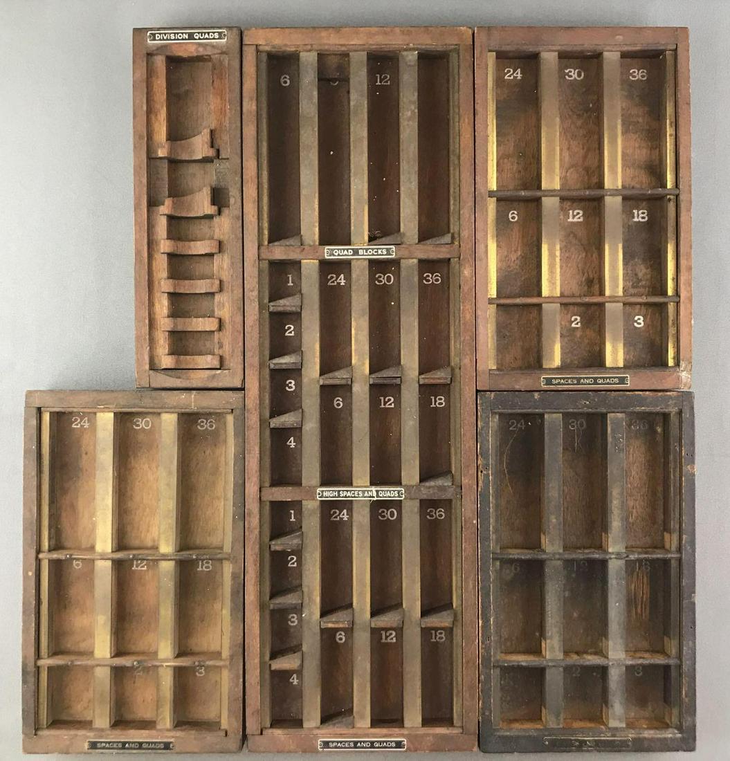 Group of 5 : Vintage/Antique Printers' Typeset Drawers (1 of 7)