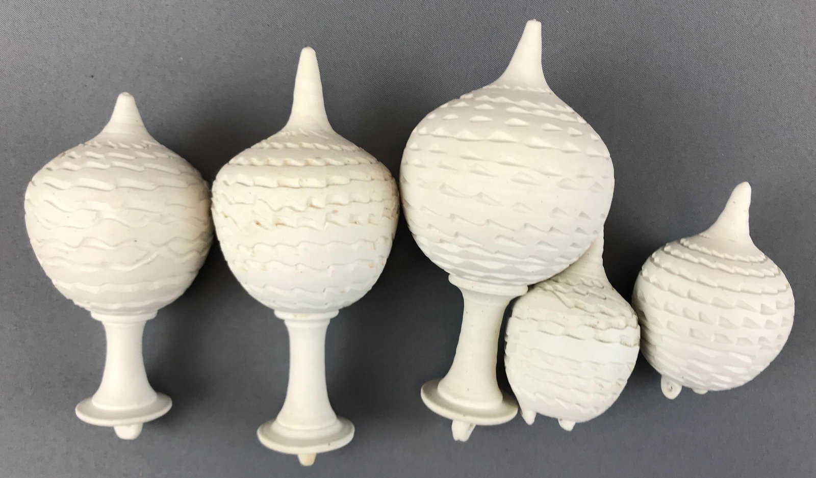 Group of Unfinished Ceramic Artwork Pieces: Largest is 9 inches long