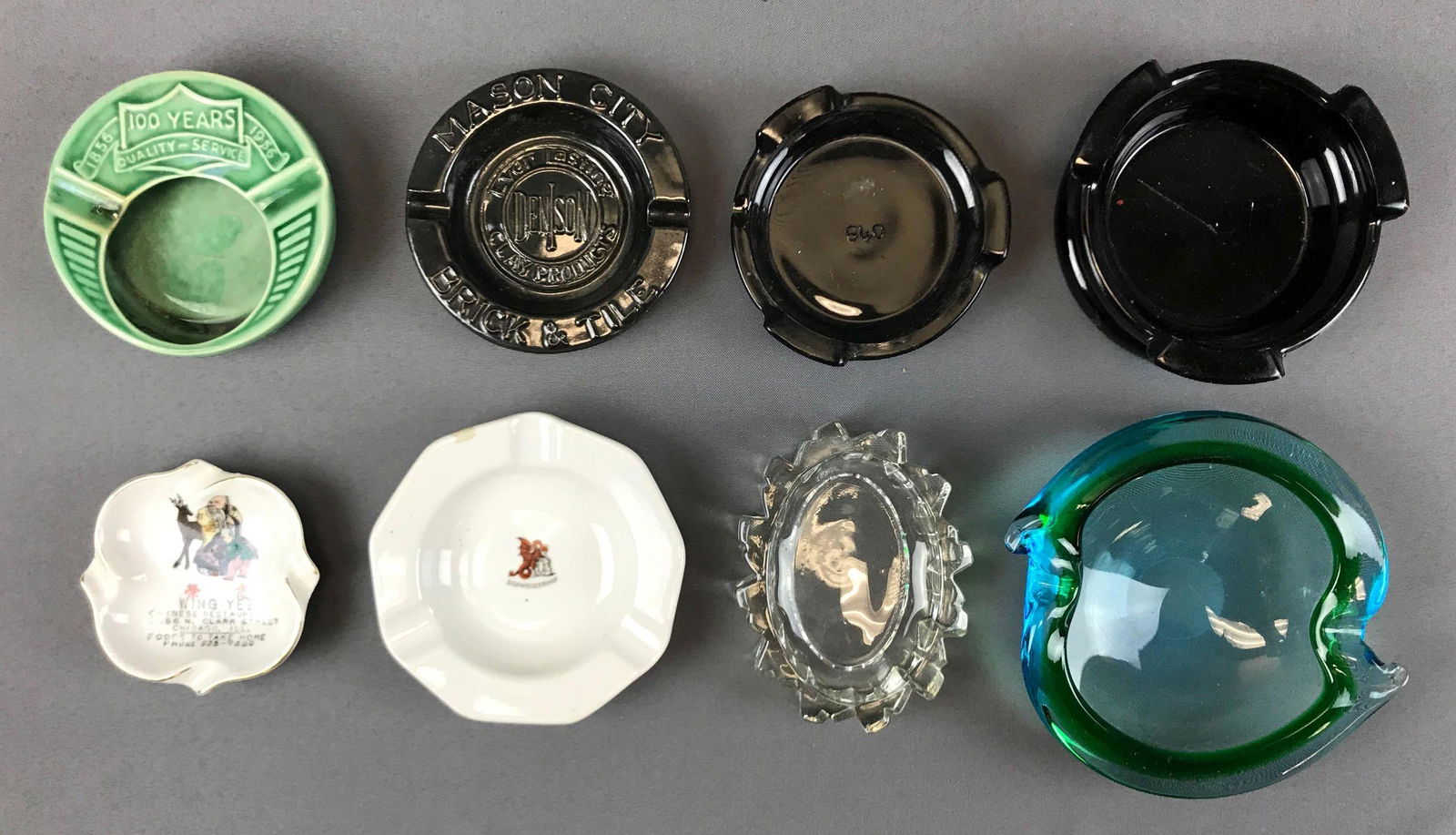 Group of 8 : Vintage Ashtrays - Glass, Pottery, China + (1 of 5)