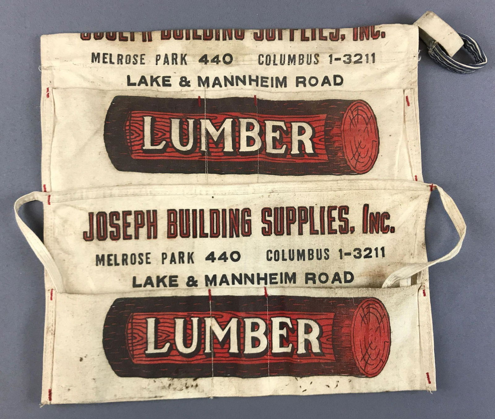 Lot of 2 : Vintage "Joseph Building Supplies" Aprons (1 of 3)