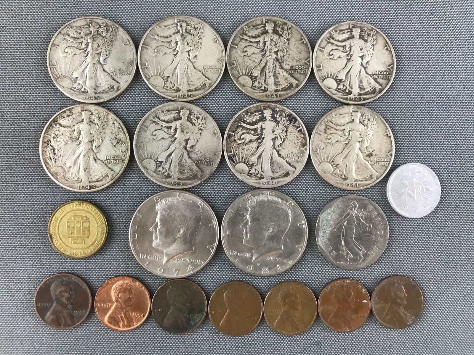 Group of 20 : US and Foreign Coins - Walking Liberty, (1 of 4)