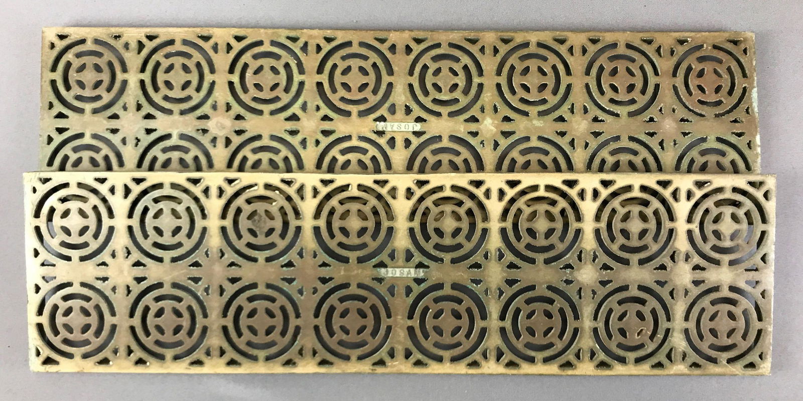 Pair of "Josam" Vintage Brass Floor Grates (1 of 4)