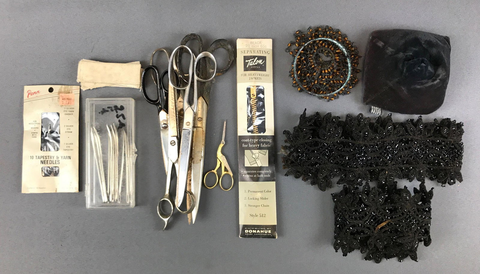 Group of Dressmaker's Shears, "Stork" Embroidery (1 of 3)