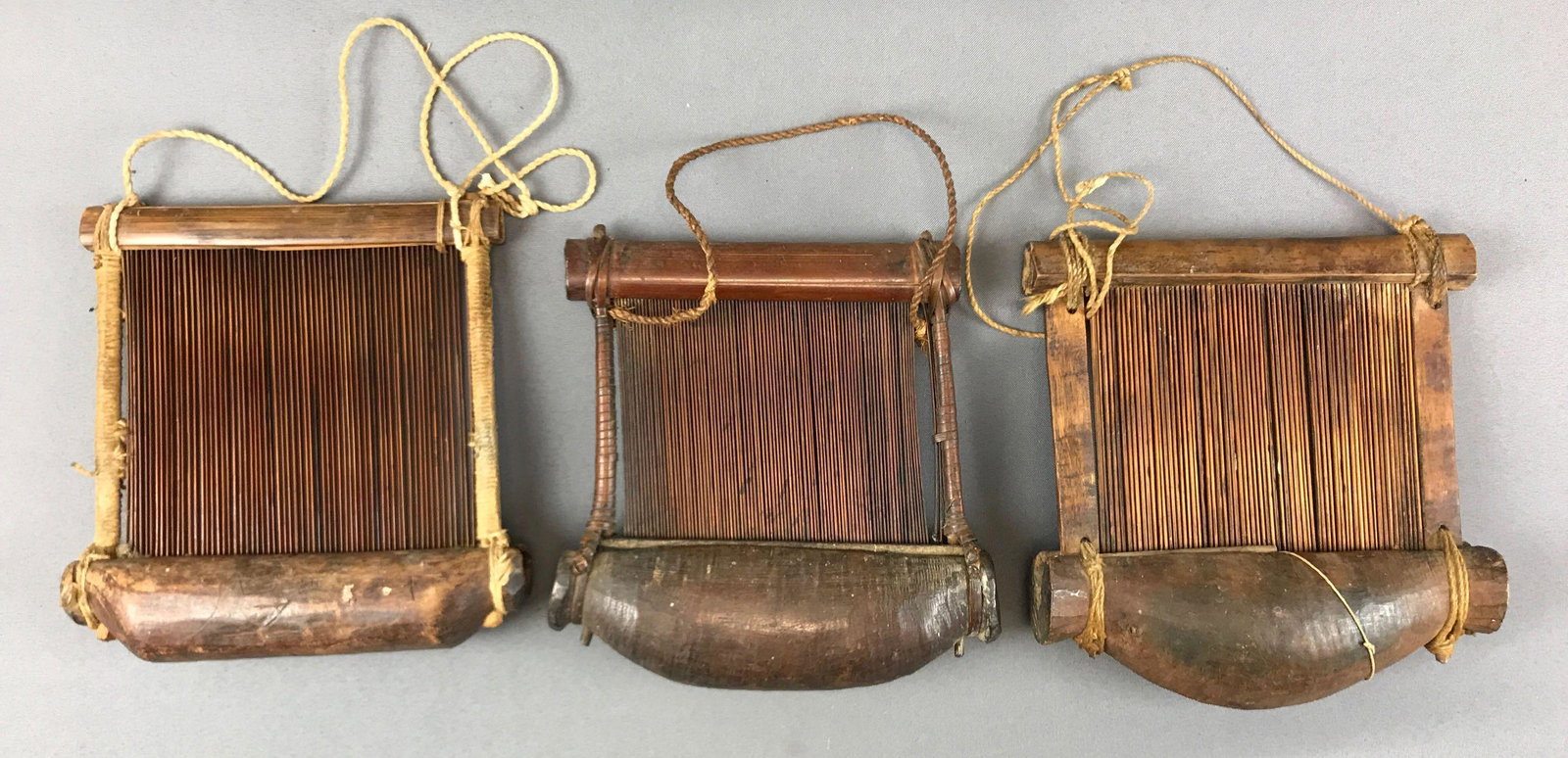 Lot of 3 : Primitive/ Decorative Wooden Hand Looms (1 of 4)