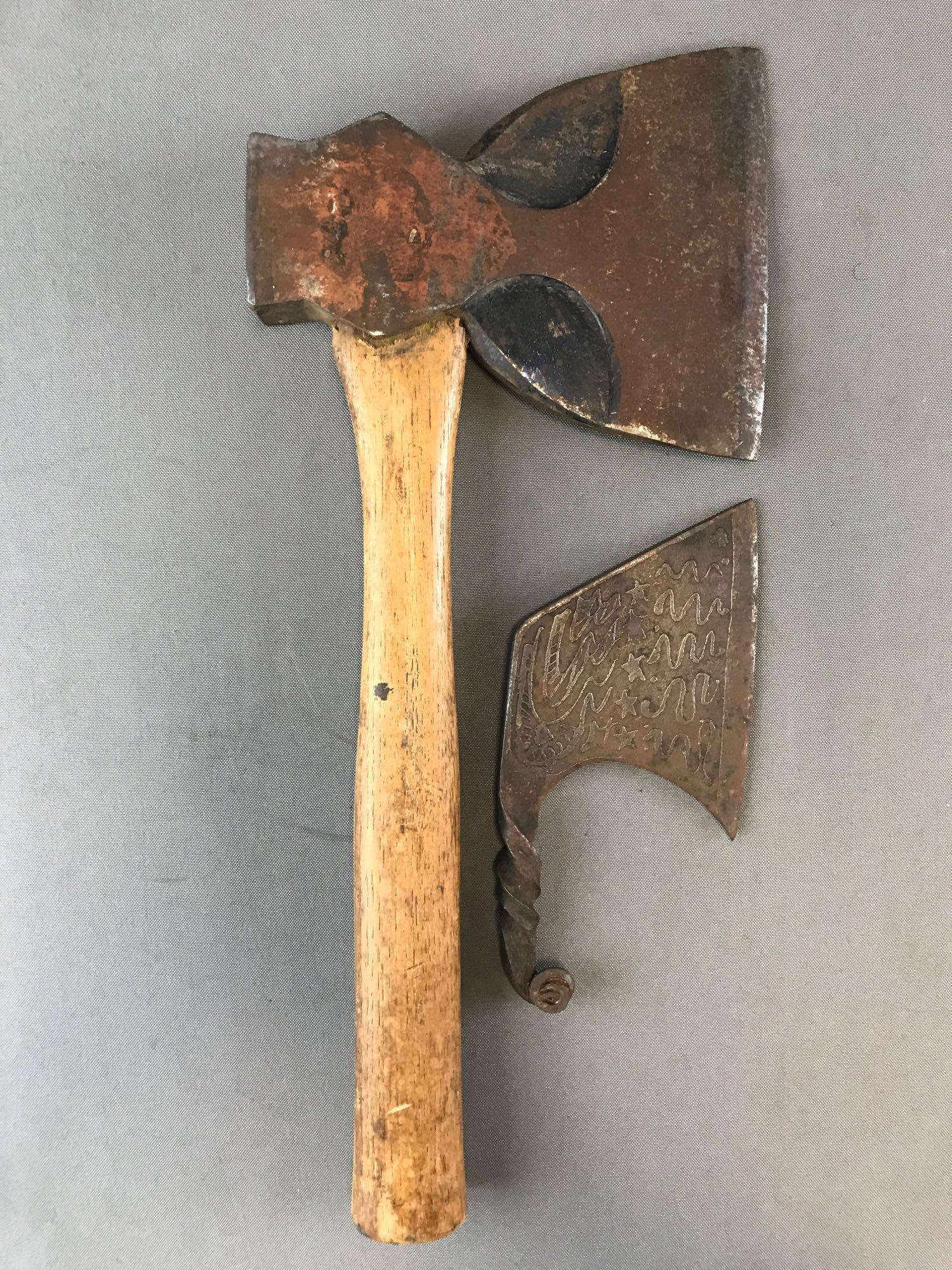 Lot of 2 Small Axes : Hatchet and Decorative Forged Ax (1 of 6)