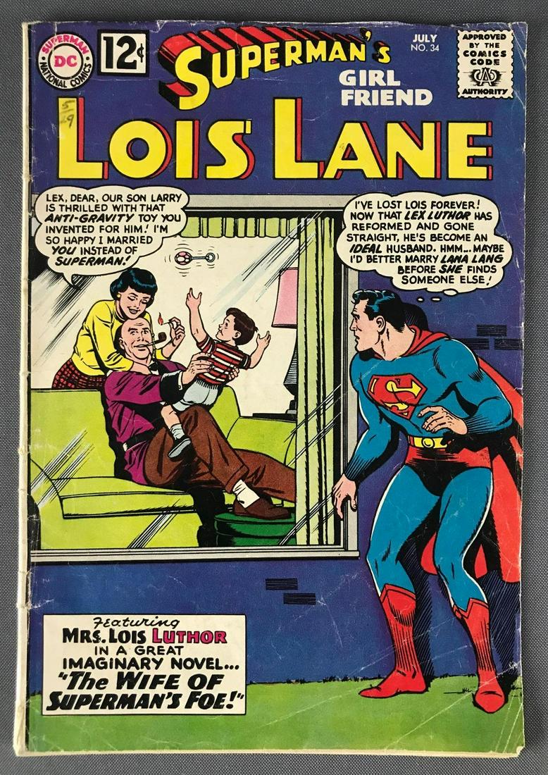 DC Comics SupermanÕs Girl Friend Lois Lane No. 34 comic: July 1962, Silver Age, $.12, bagged and boarded.