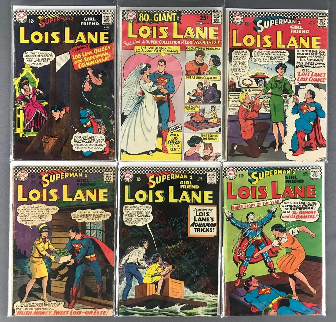 Group of 6 DC Comics SupermanÕs Girl Friend Lois Lane: Includes No. 67-69, 71-73, Aug. 1966-Apr. 1967, Silver Age, $.12, bagged and boarded.