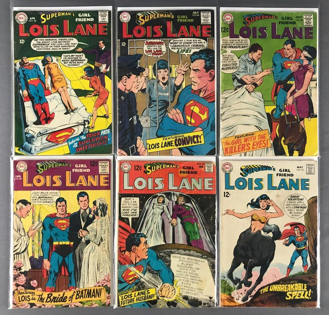 Group of 6 DC Comics SupermanÕs Girl Friend Lois Lane: Includes No. 82, 84, 88-90, 92, Apr. 1968-May 1969, Silver Age, $.12, bagged and boarded.