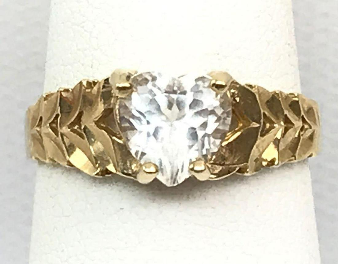 14k Yellow Gold Heart Solitaire Ring - Beverly Hills (1 of 6)