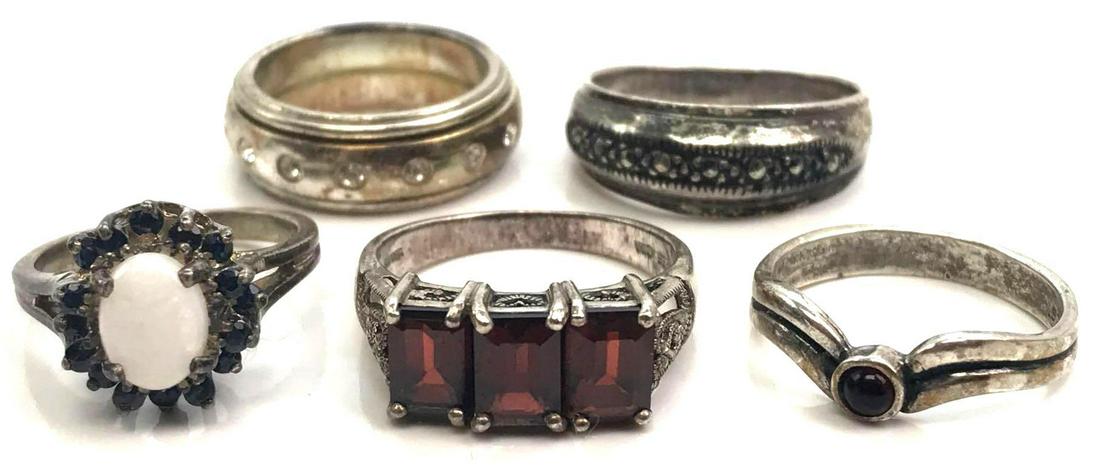 Lot of 5 : Sterling Silver Rings (1 of 5)
