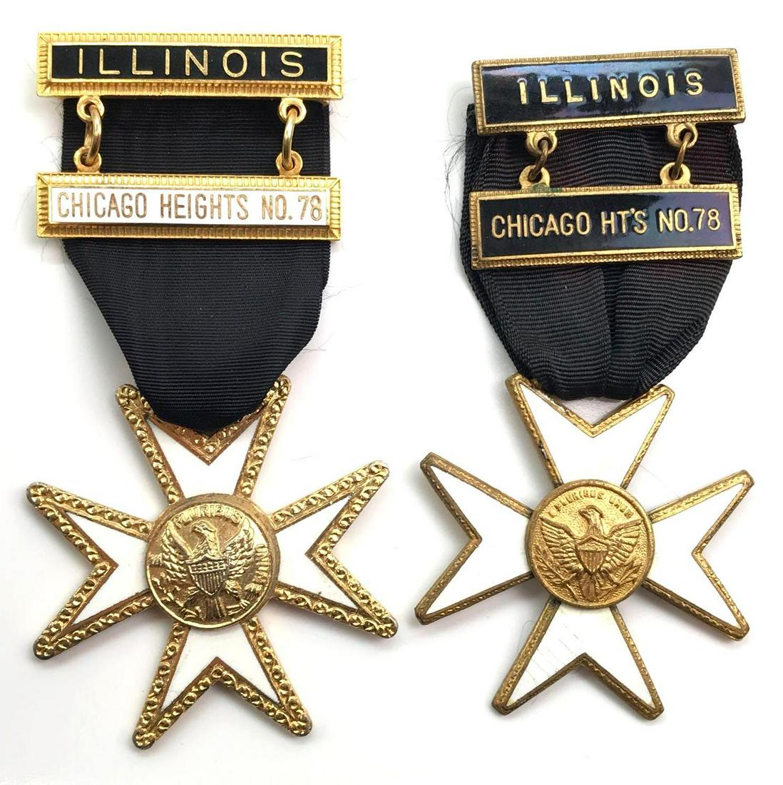 Lot of 2 : Knights Templar Membership Medals "Chicago (1 of 2)