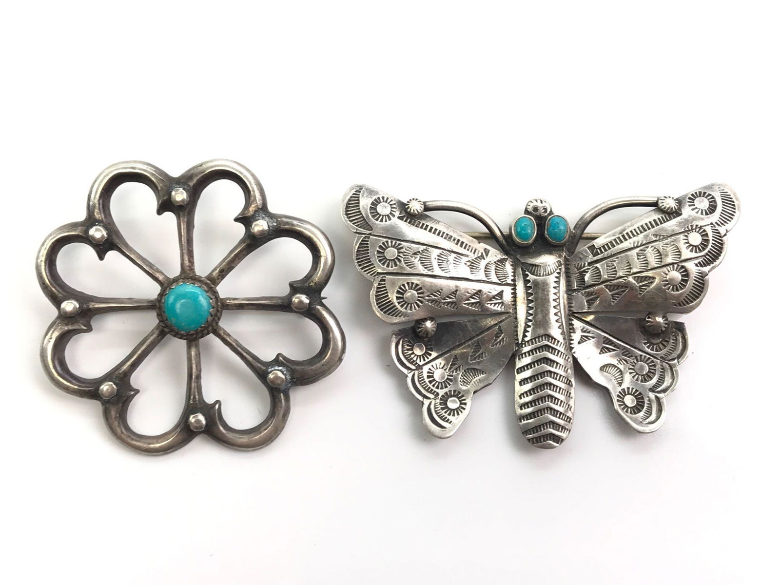Pair of Vintage Sterling Silver Figural Brooches (1 of 2)