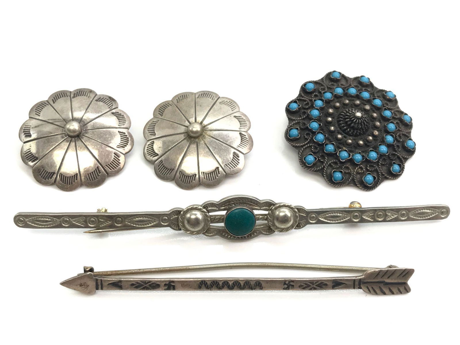 Collection of Vintage Sterling Silver Bar Pins, Brooch (1 of 7)