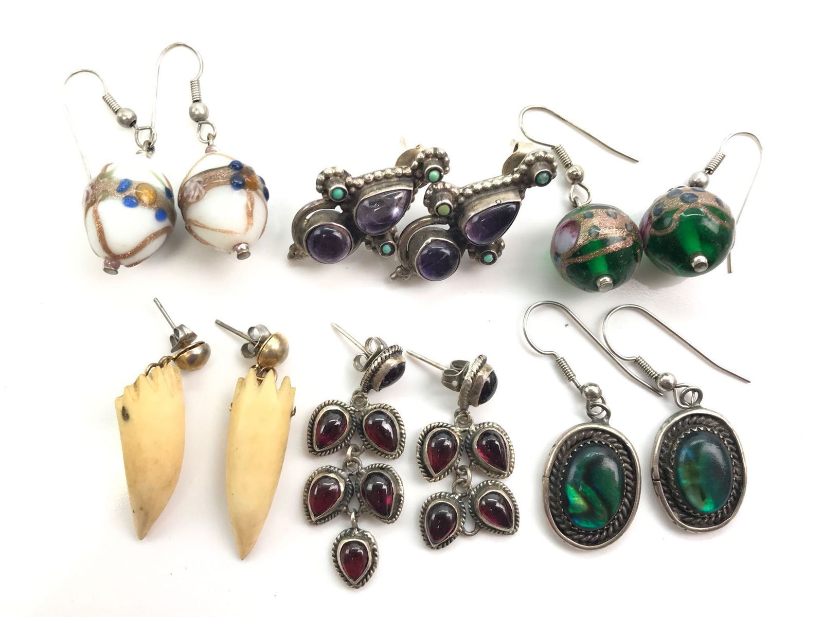 Lot of 6 Sets : Vintage Earring Collection - Amethyst, (1 of 12)