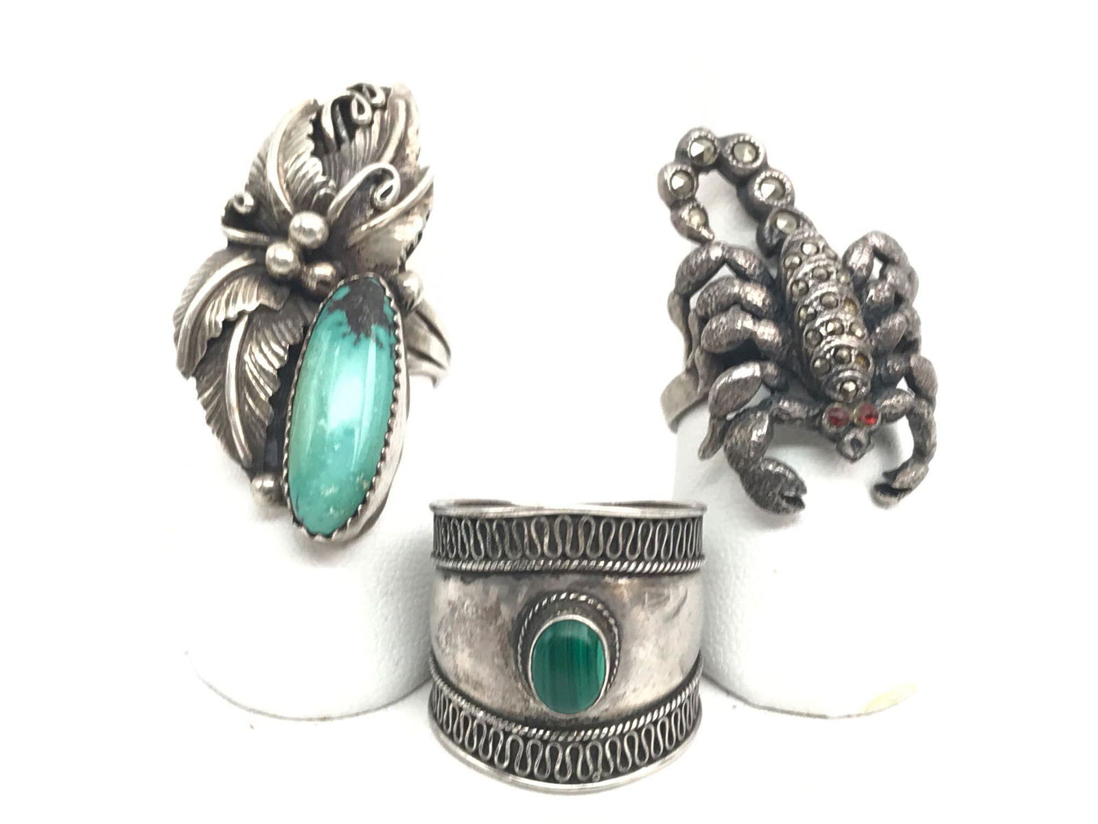 Lot of 3 : Sterling Silver Rings - Southwestern Style (1 of 5)