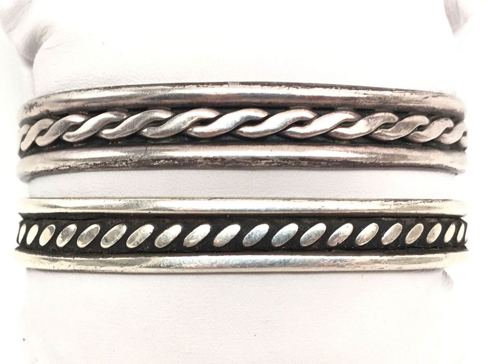 Lot of 2 : Handcrafted Vintage Sterling Silver Cuff (1 of 3)