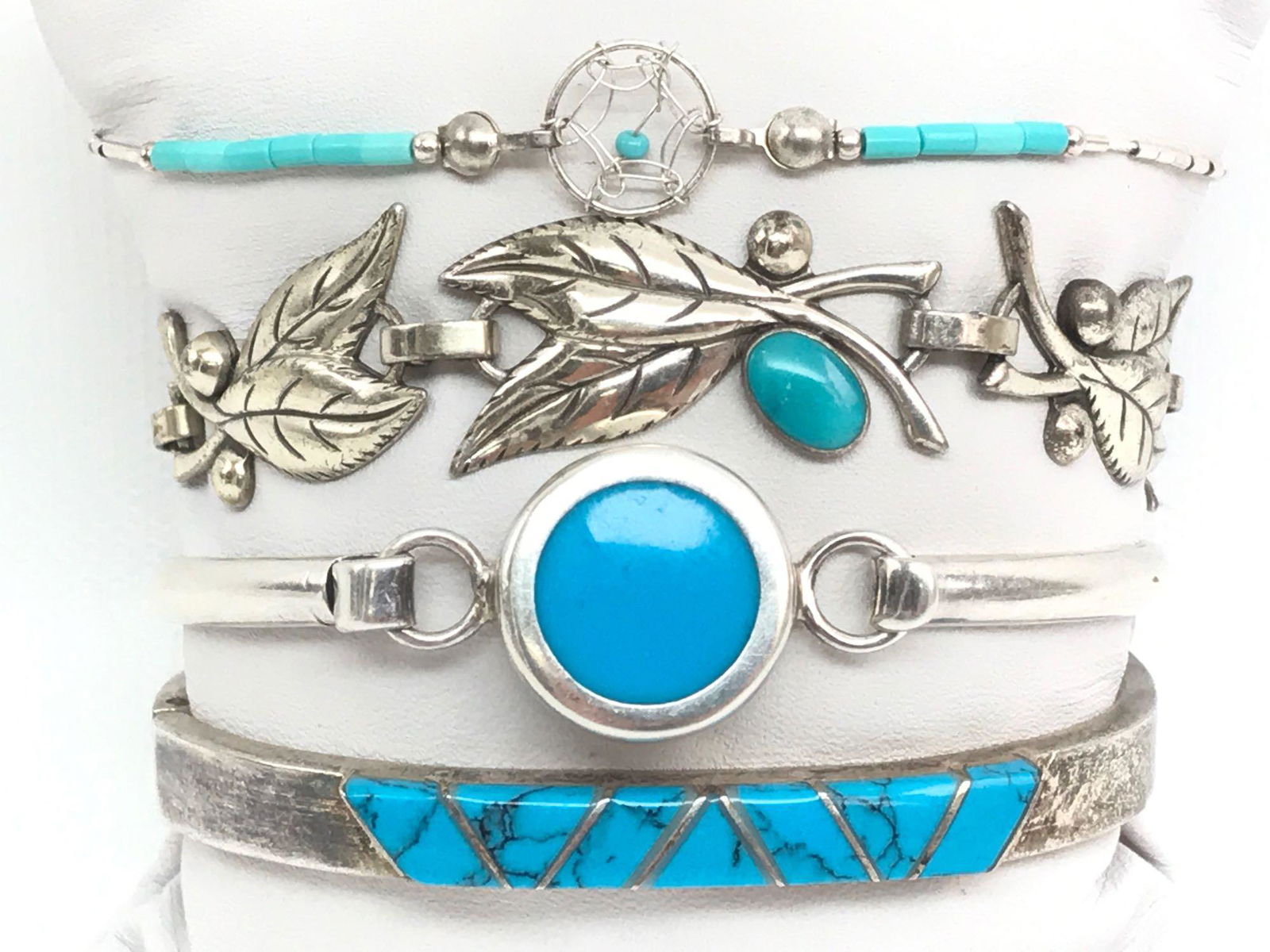 Lot of 4 : Vintage Sterling Silver and Turquoise (1 of 6)