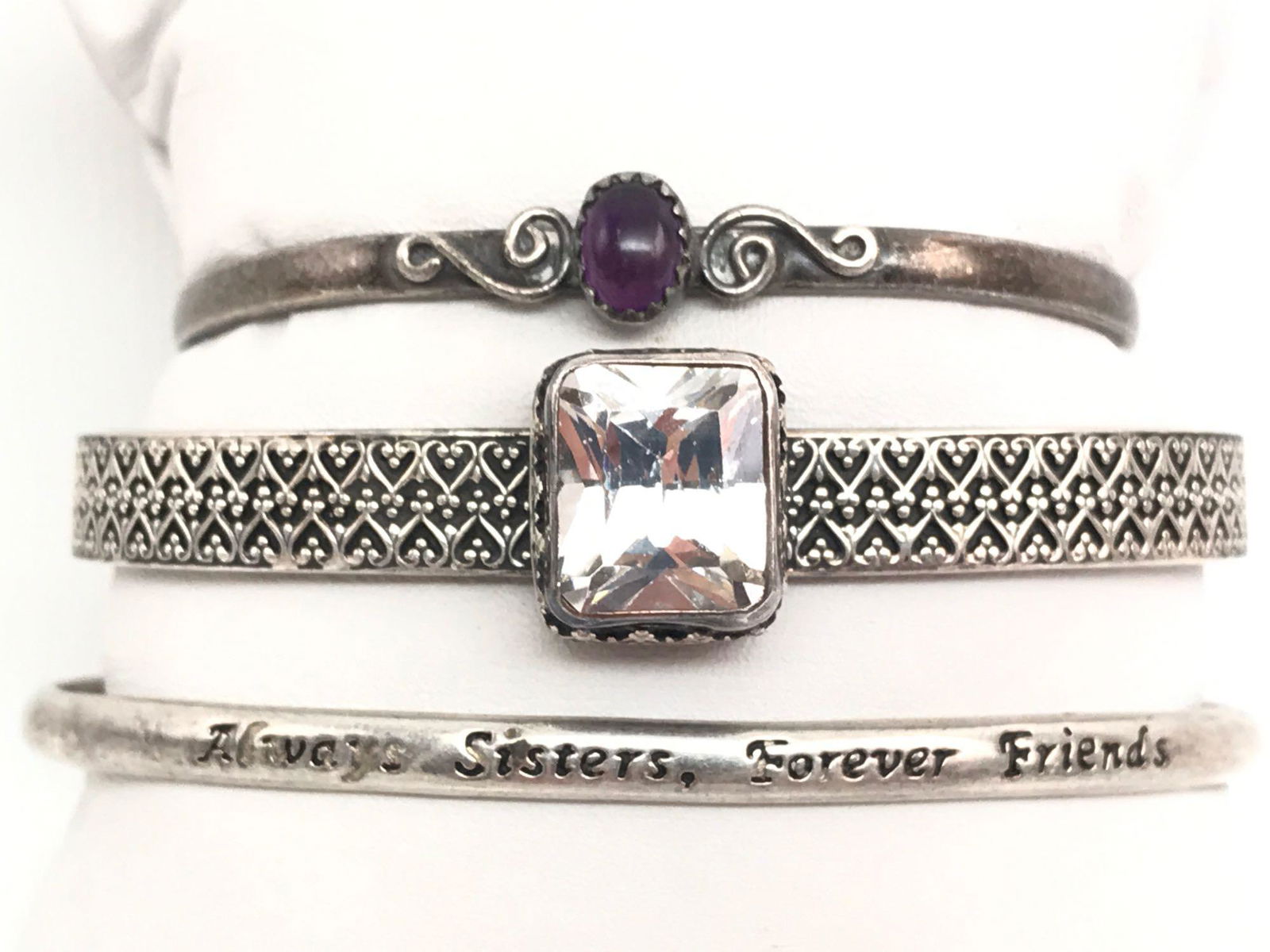 Lot of 3 : Classic Sterling Silver Cuff Bracelets - (1 of 4)