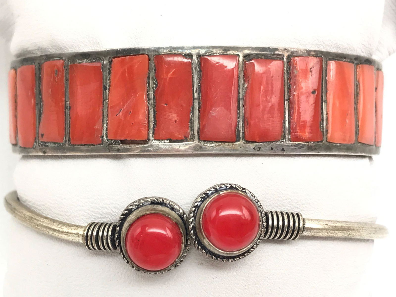 Lot of 2 : Vintage Sterling Silver and Jasper Cuff (1 of 3)