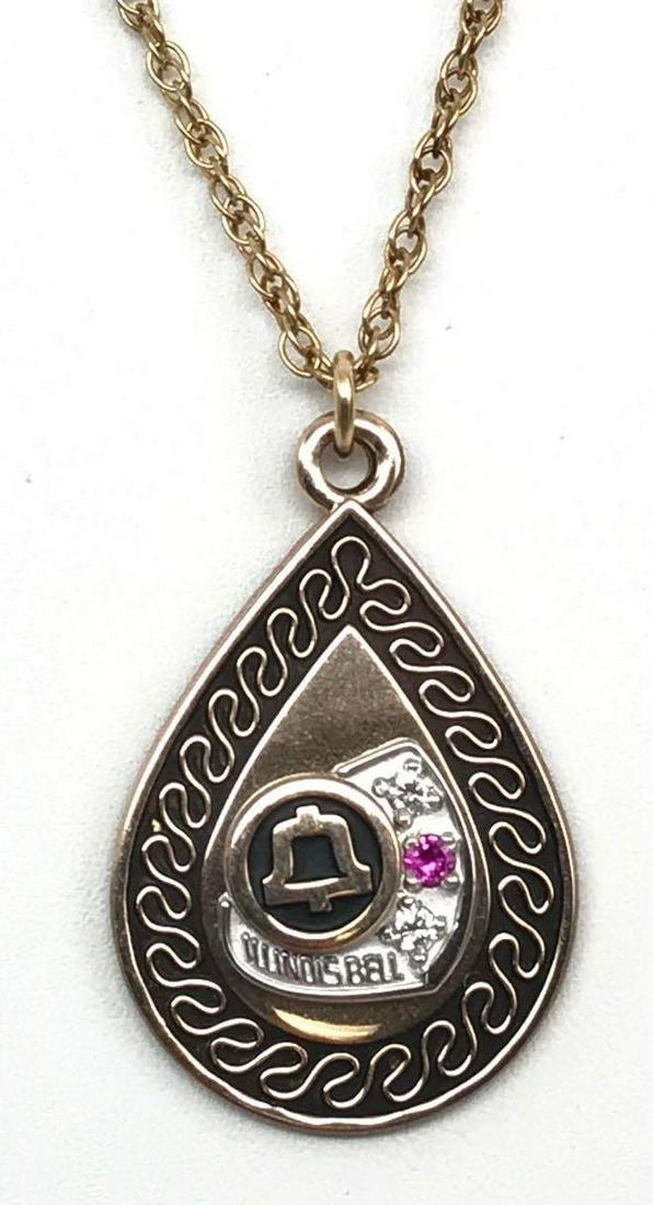 10K Yellow Gold Diamonds and Ruby - "Illinois Bell" (1 of 4)