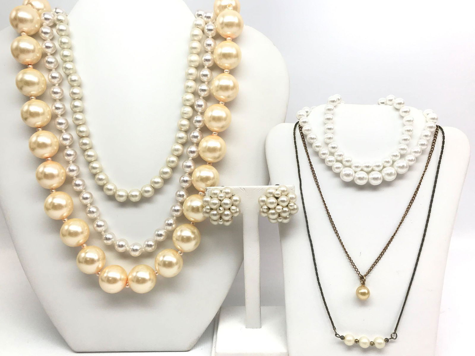 Vintage Costume Pearl Collection - Shades of White, (1 of 7)