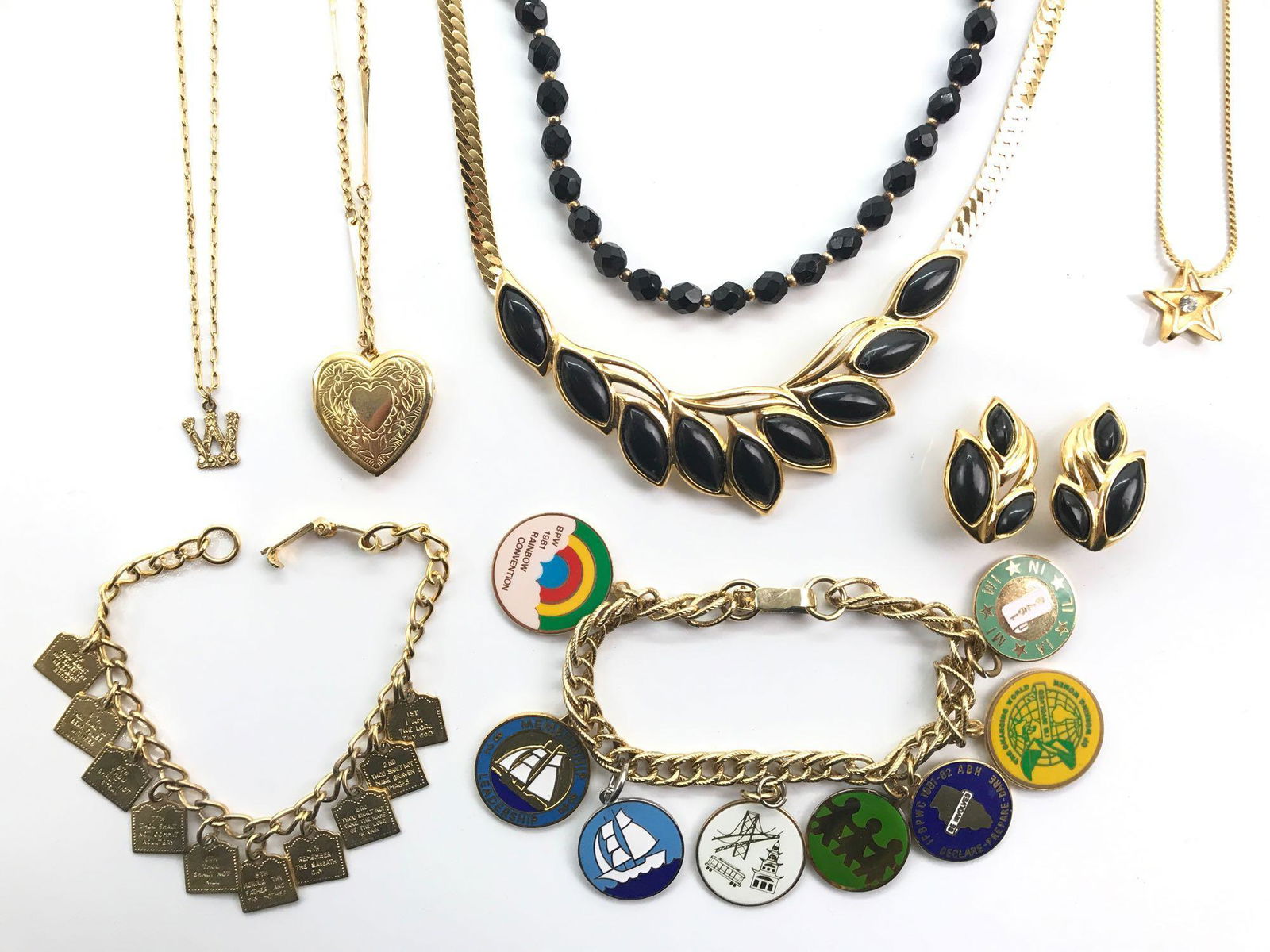 Vintage Jewelry Collection - Jet Black and Golden (1 of 4)