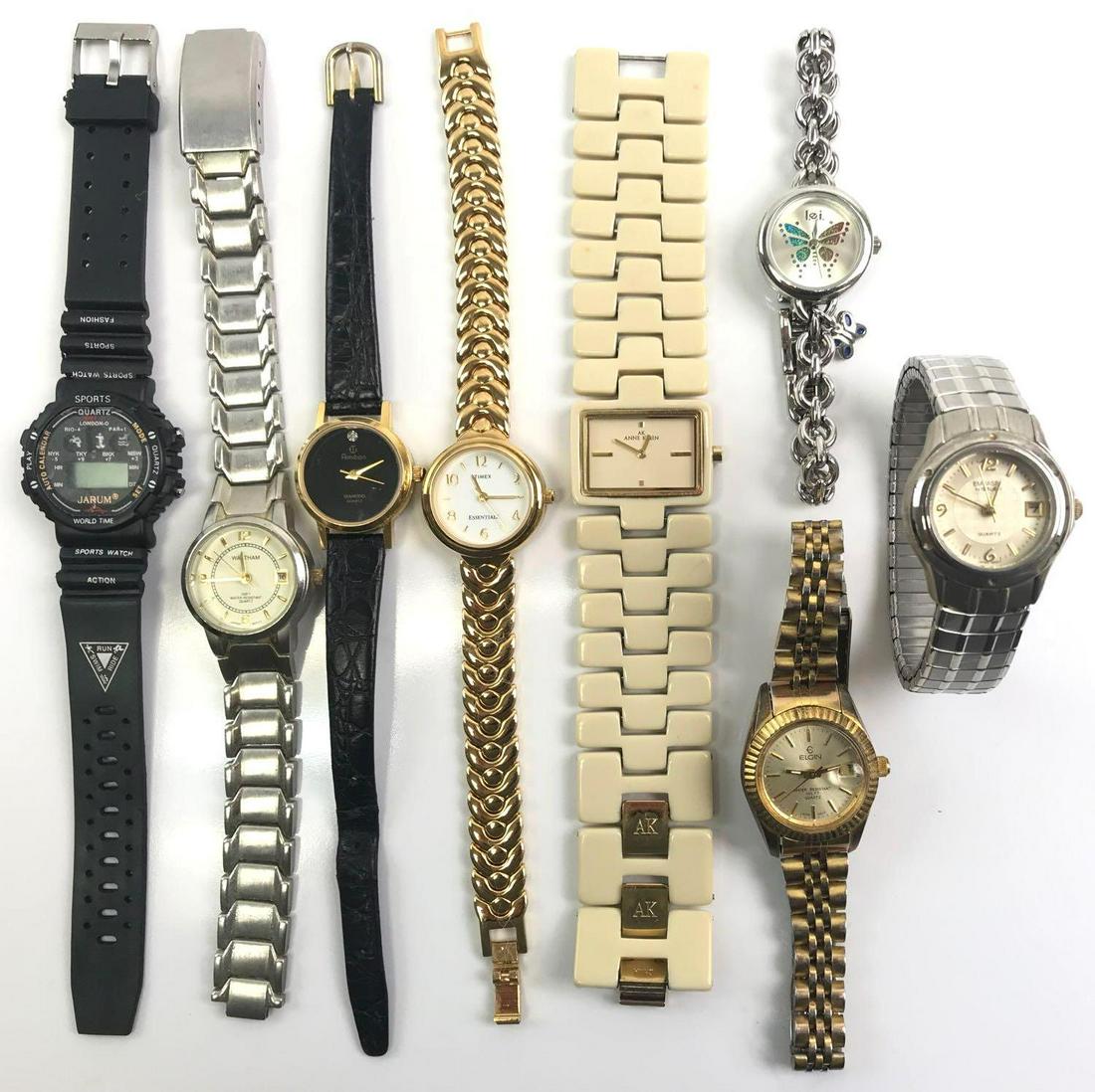 Collection of 8 : Quartz Watches - Waltham, Elgin, and (1 of 3)