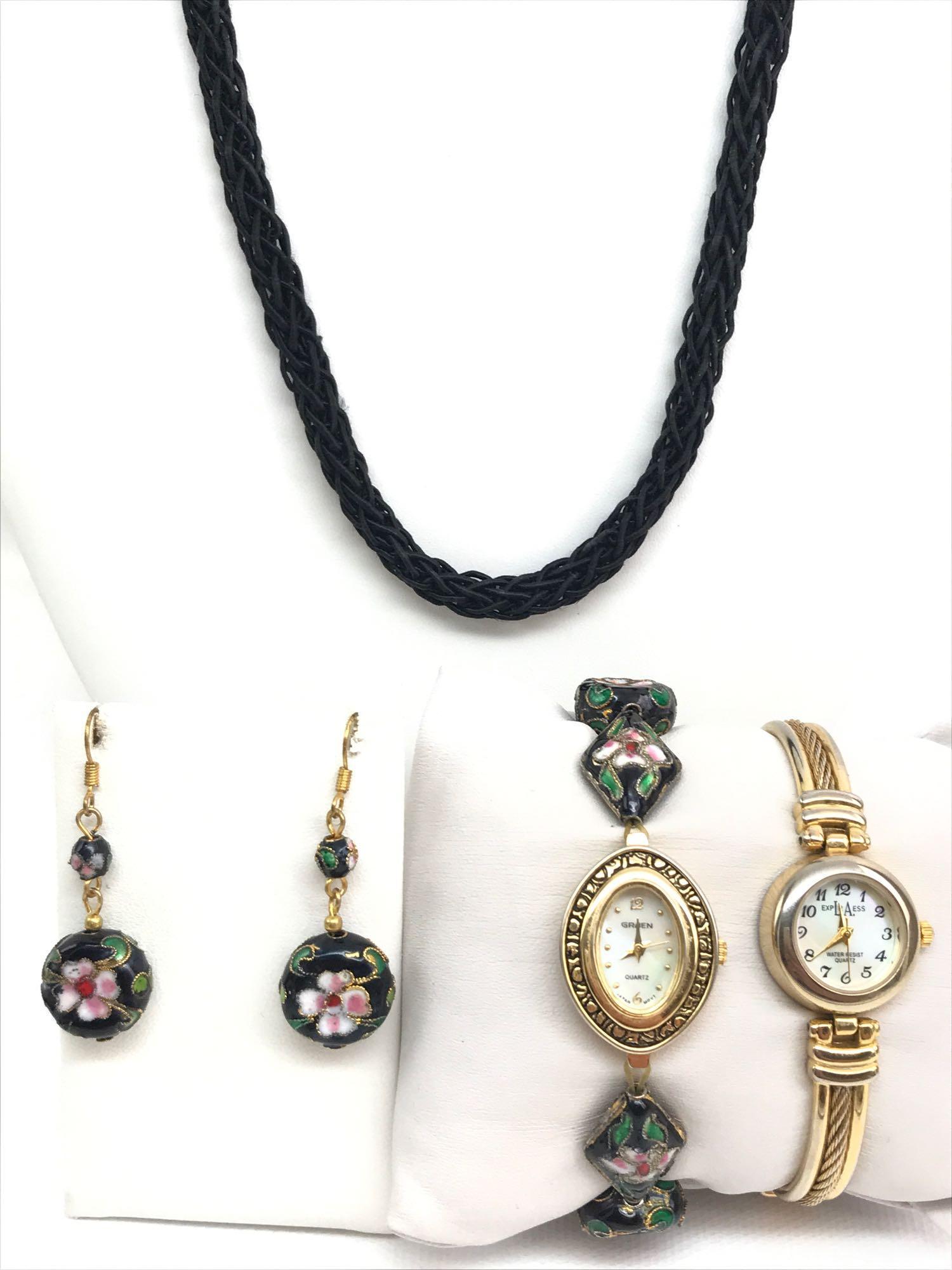 Black and Gold Lot : Wristwatches, Earrings, and (1 of 6)