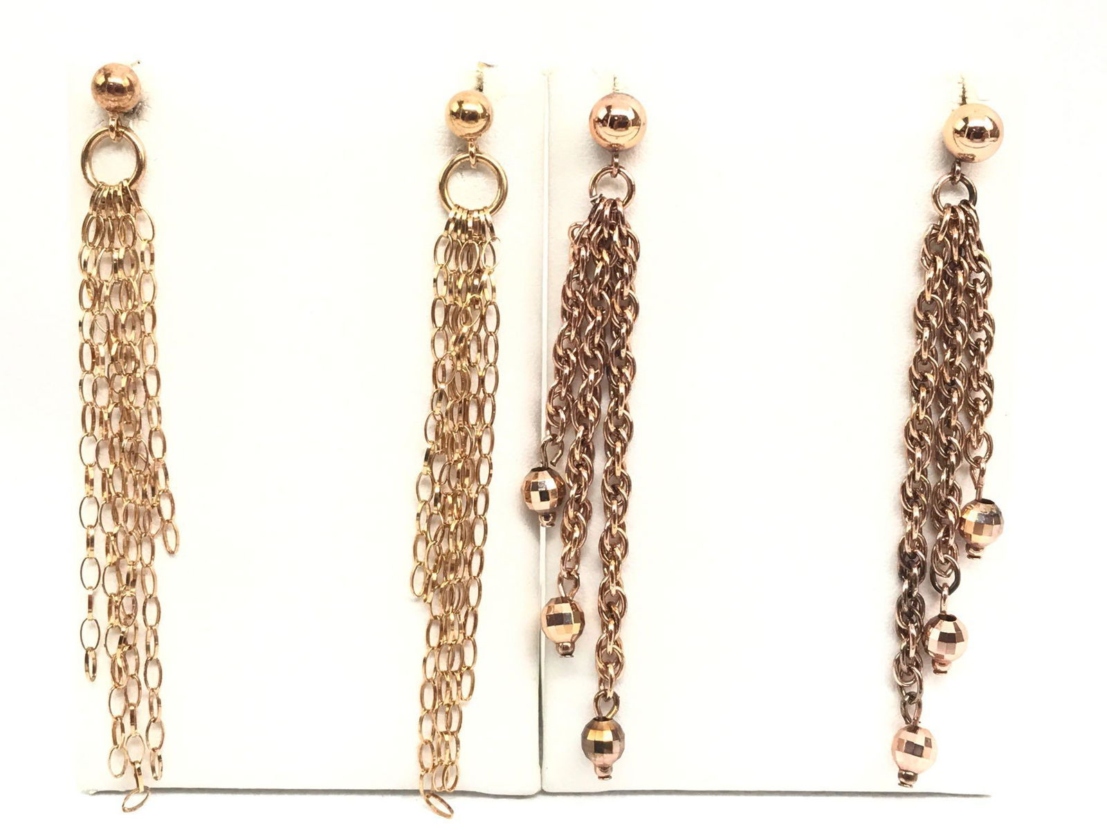 Lot of 2 Pairs : Rose Gold Vermeil Earrings (1 of 3)