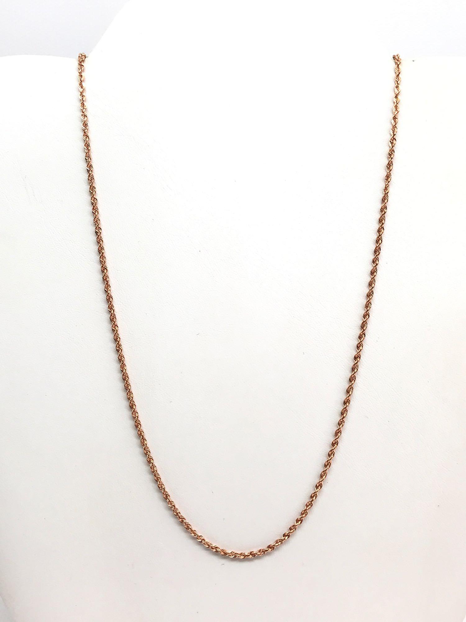 14k Rose Gold Rope Link Chain Necklace (1 of 3)