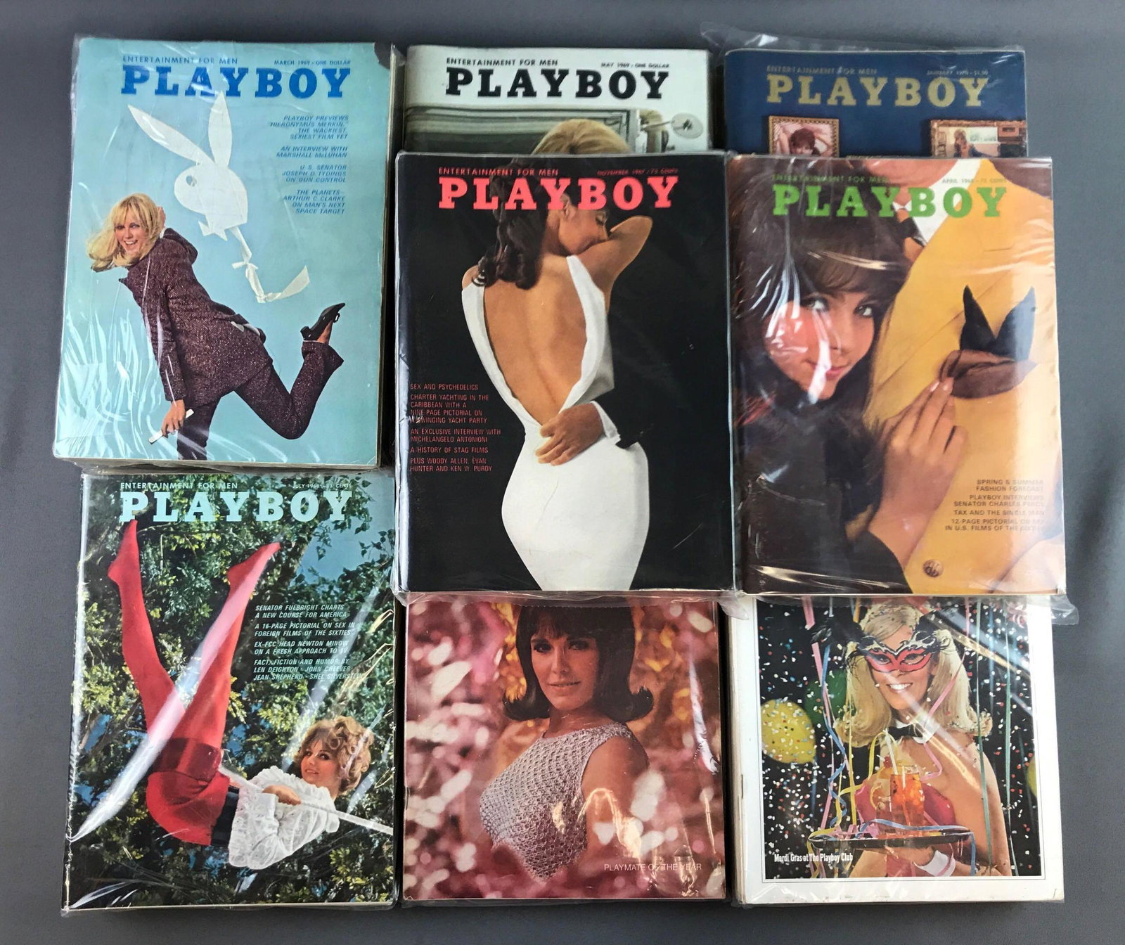 Group of Vintage Playboy Magazines - 1960s: Circa 1960s