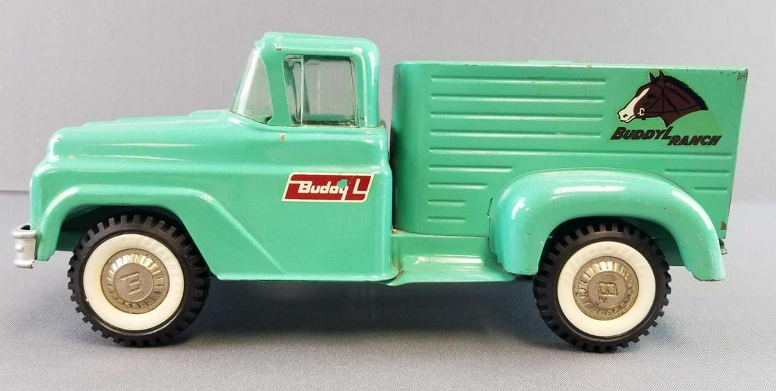 Vintage Buddy L Metal Truck: 12 1/2 inches long Buddy L Ranch truck;used condition - some wear