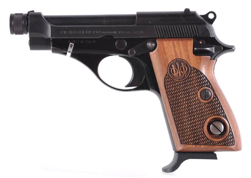 Berretta Model 71 .22 Cal. Semi Auto Pistol: Serial Number A32836U, Includes 2 Magazines, Checkered Wood Grips and Original Black Nylon Grips, SA, Aluminum Frame, Pistol Soft Case Included , Minor use wear, overall excellent condition