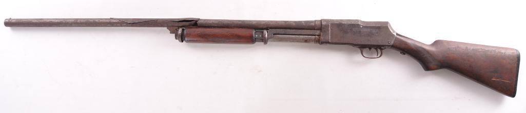 Riverside Arms Co. 12 GA Pump Action Shotgun for Parts: Heavily Damaged and Cracked Barrel, Buying As Is, Serial Number 2694B