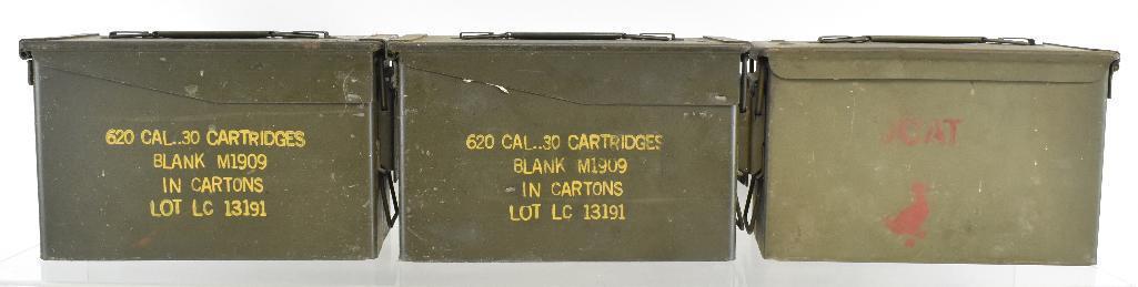Group of 3 Ammo Box with Miscellaneous Ammunition: Includes 12 GA (Remington Kleanbore Nitro Express and More), .410, .22, 30-30, 357, 32 Winn., and Much More. Some Full but Mostly Partial Boxes