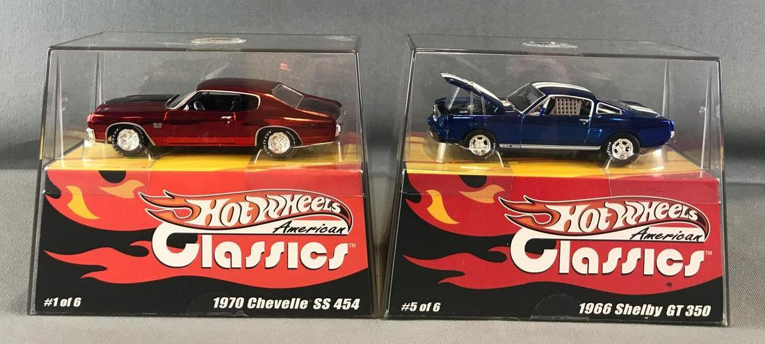 Group of 2 Hot Wheels American Classics die-cast: Includes 1970 Chevelle SS 454 (1 of 6) and 1965 Shelby GT 350 (5 of 6). MIB