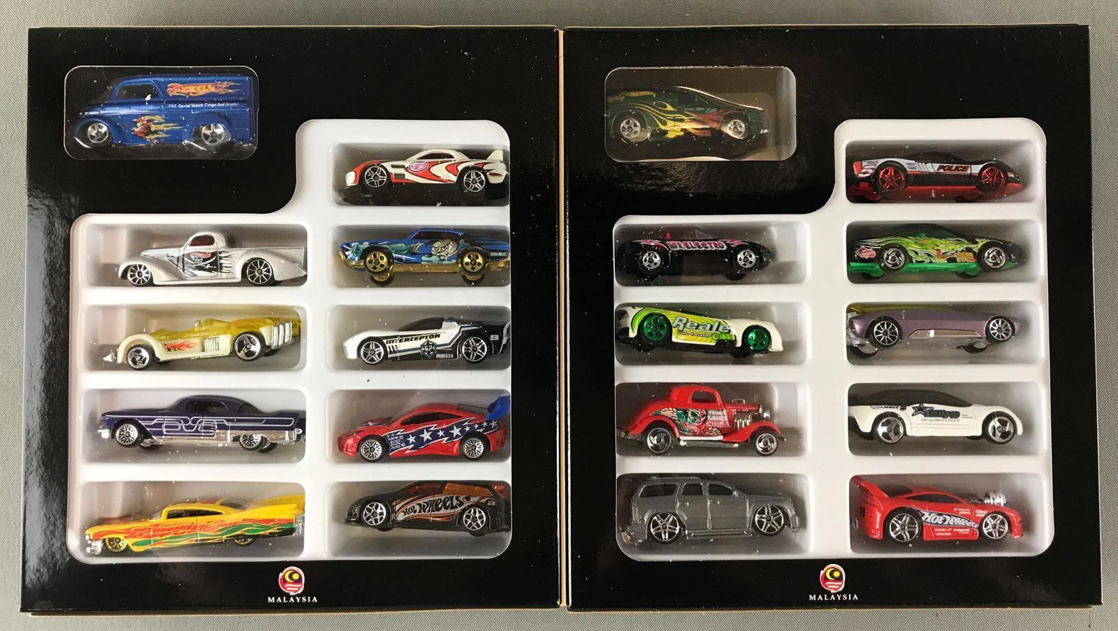 Hot Wheels 20 piece die-cast vehicles gift set in: New in original packaging, made in Malaysia