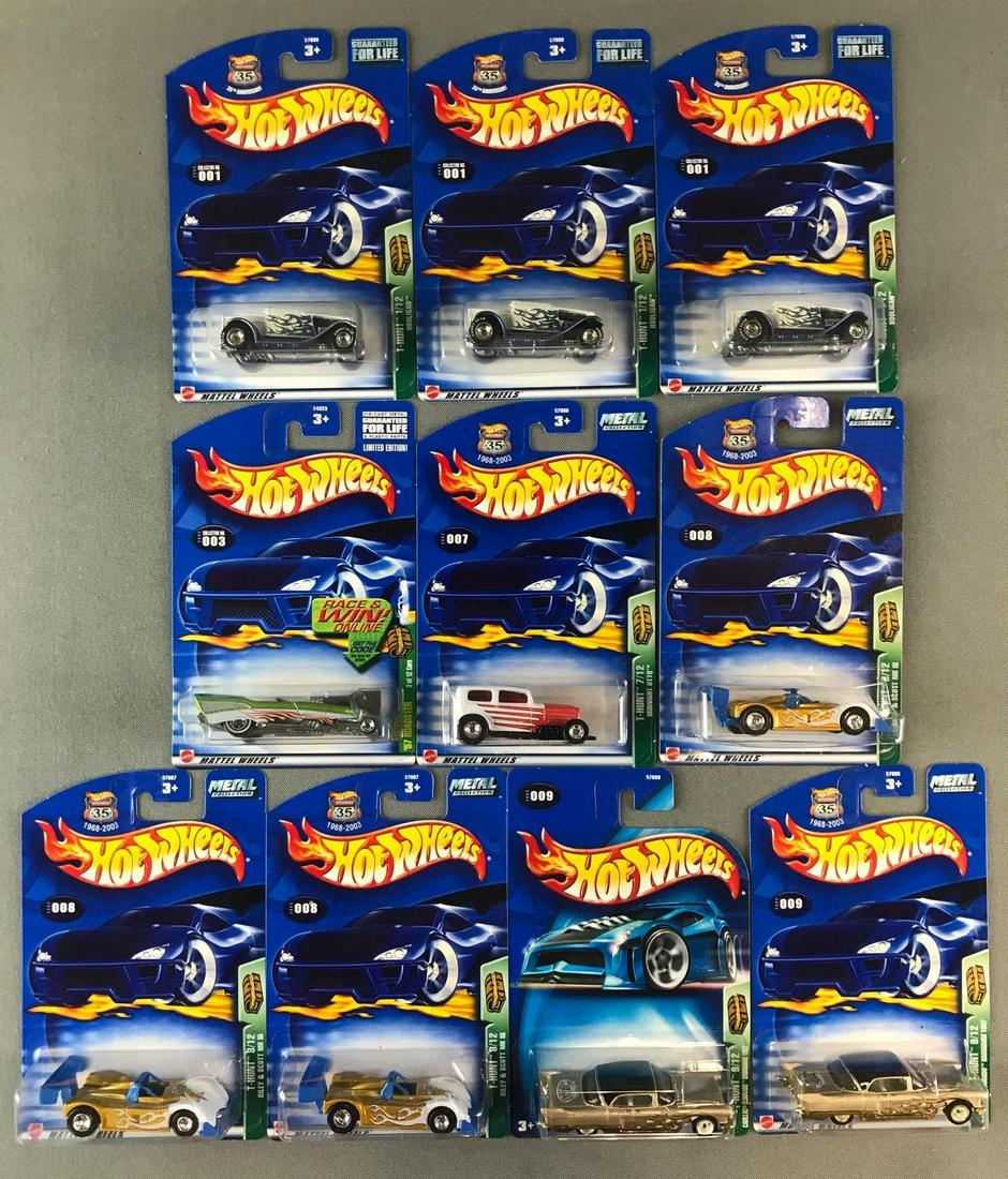 Group of 10 2003 Hot Wheels Treasure Hunt die-cast: New in original packaging, includes 67 Roadster, Hooligan, Midnight Otto, and more